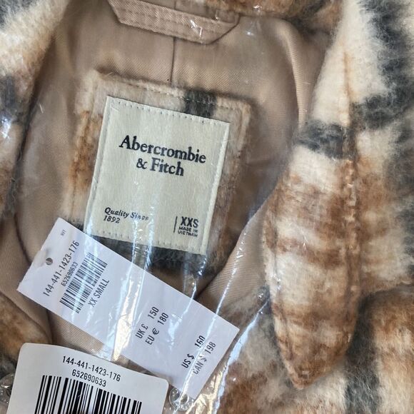 Abercrombie & Fitch | Unisex Street Style Plain Logo Outerwear Plaid Cream/Beige - Picture 9 of 10